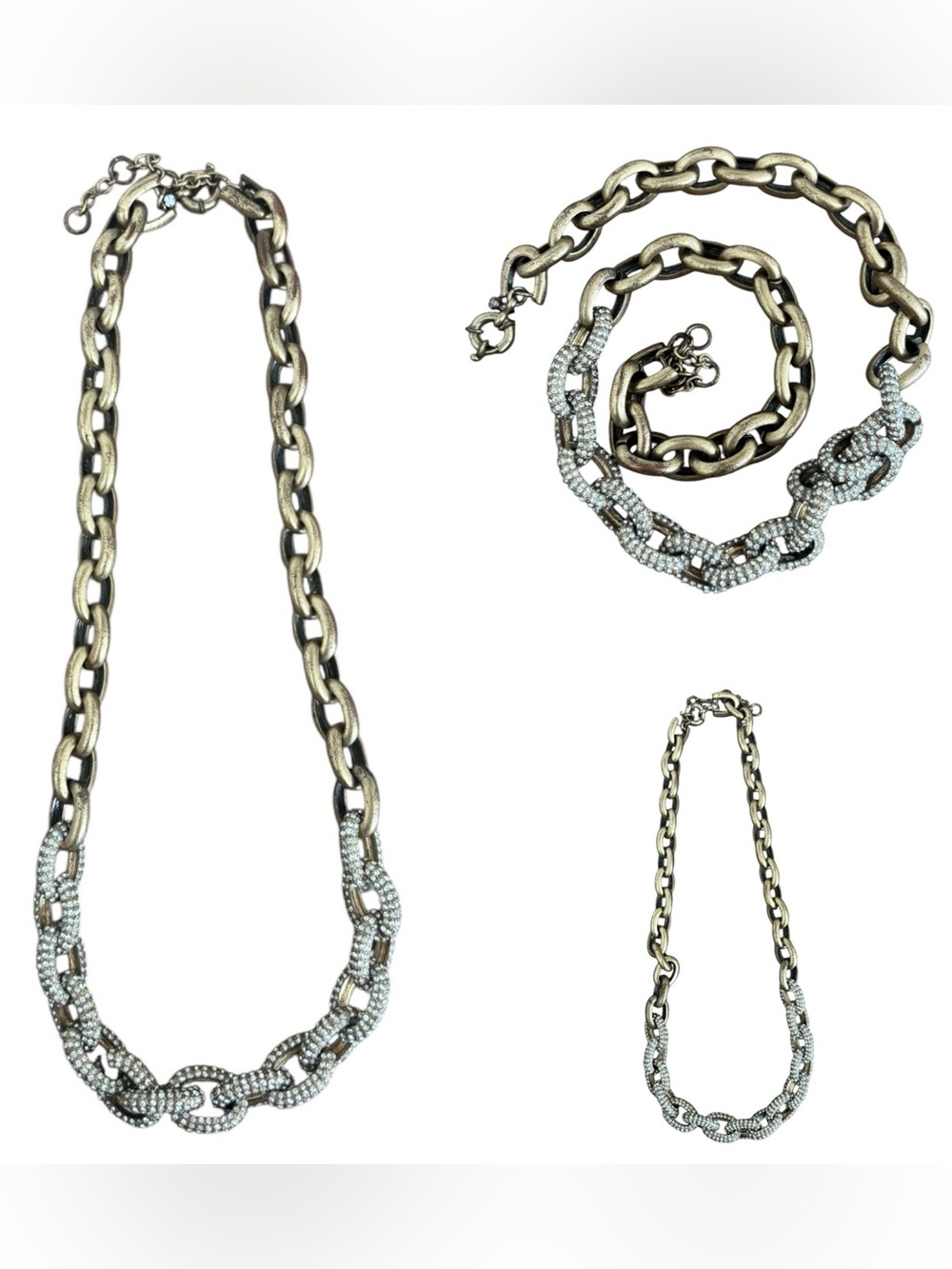 J. Crew Pave Chain Necklace